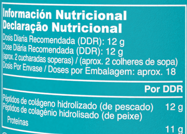 Declaração Nutricional Vital Proteins Collagen Marine