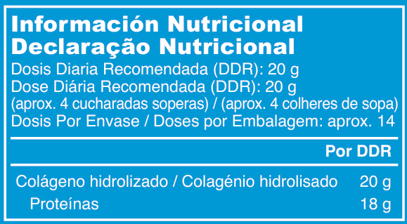 declaração nutricional collagen peptides
