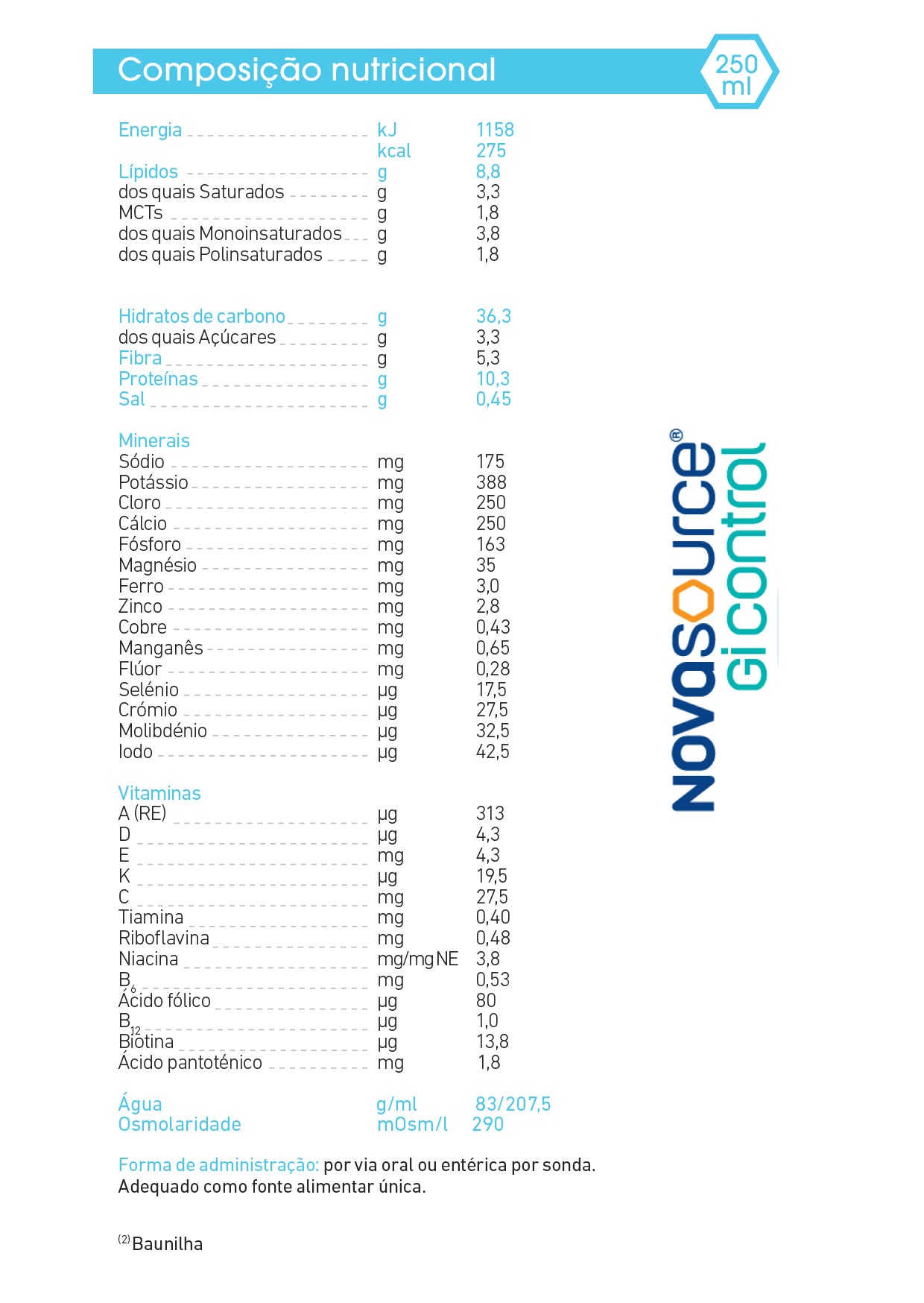 Declaração nutricional