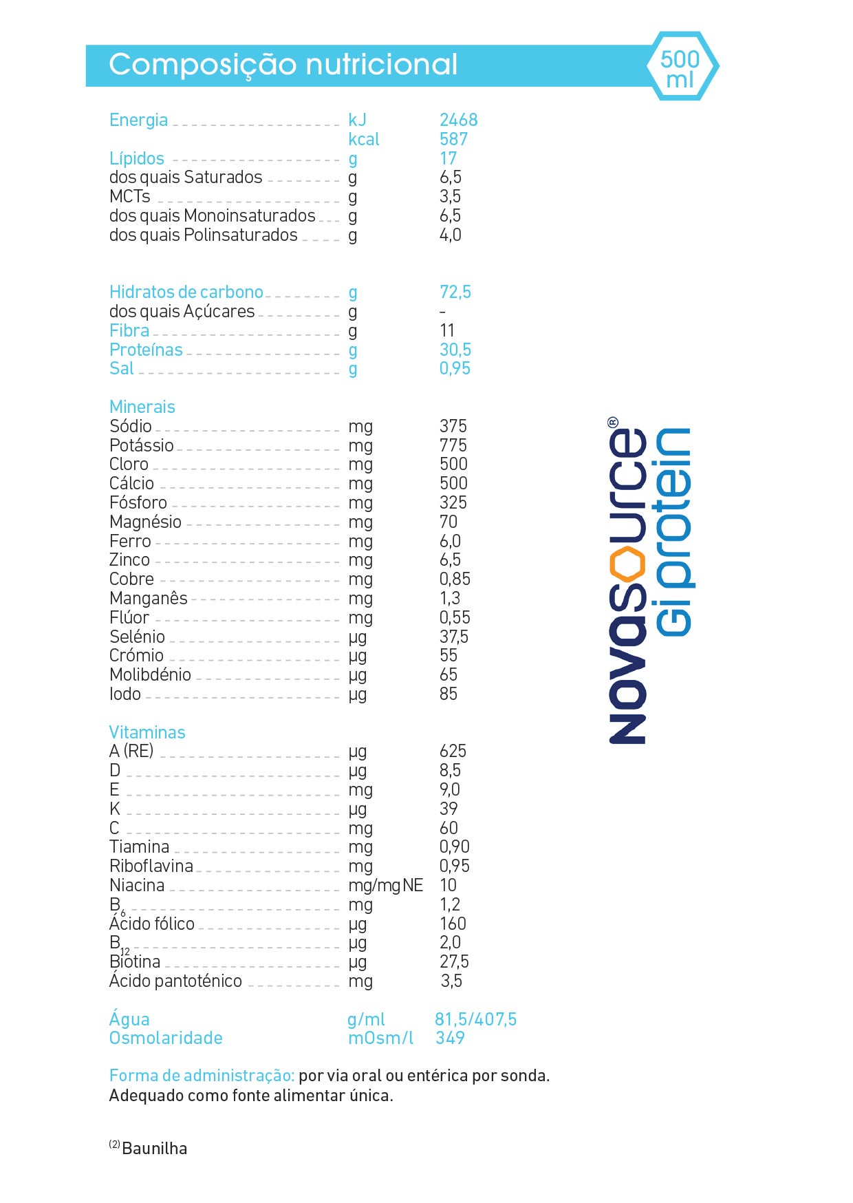Declaração nutricional