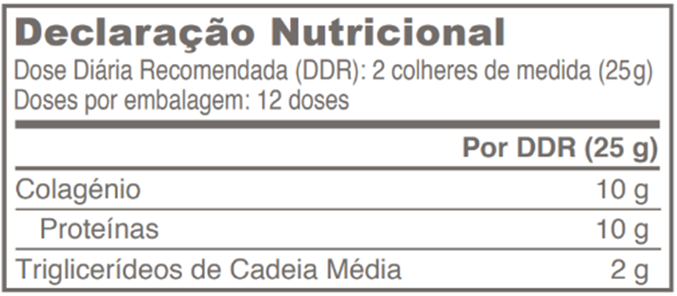 Declaração Nutricional Vital Proteins Collagen Creamer Baunilha