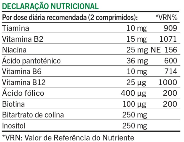 DECLARAÇÃO NUTRICIONAL B Complex - Gummies