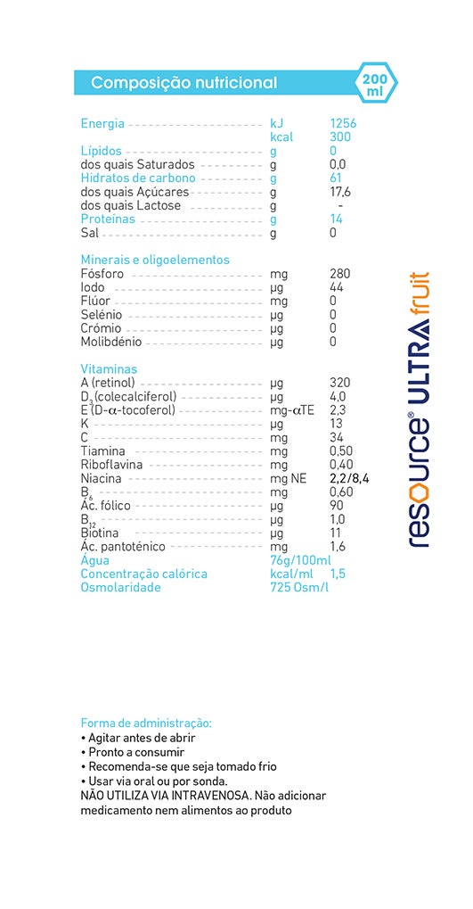 Composição Nutricional Resource Ultra Fruit